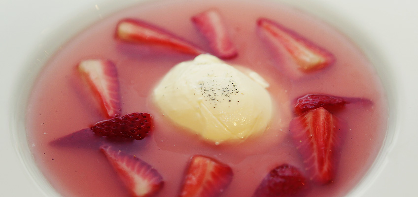 Rabarbrasuppe med panna cotta